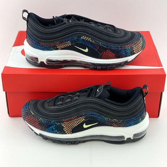 Nike Air Max 97 SE Rainbow Snake Black Women's Sneakers Shoes - Picture 1 of 12